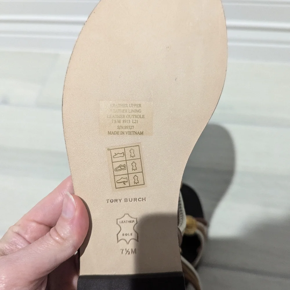 Tory Burch Capri Beaded Leather Multi-strap Sandal
